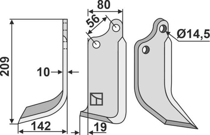 Fräsmesser 209x80mm, links